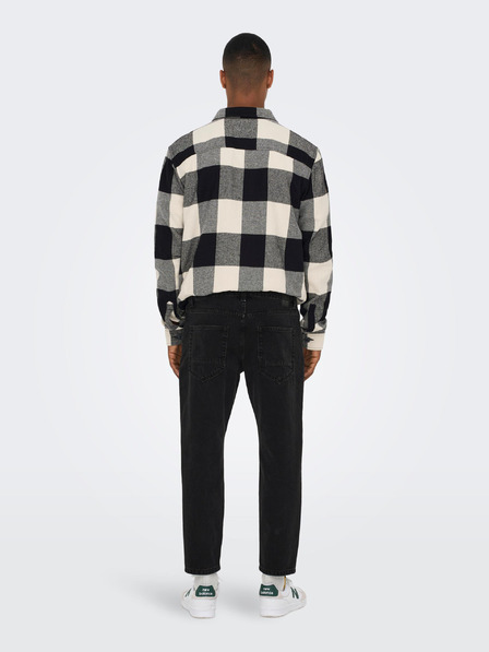 ONLY & SONS Černé zkrácené straight fit džíny ONLY & SONS Avi