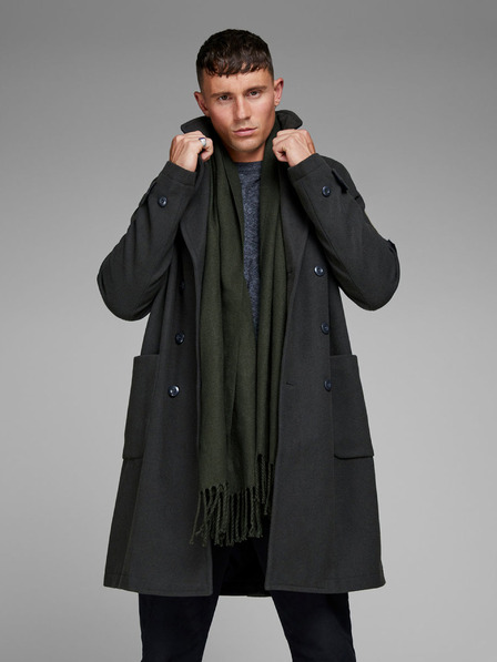 Jack & Jones Tmavě zelená žíhaná šála Jack & Jones Solid