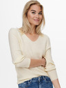 ONLY Krémový žebrovaný basic svetr ONLY Latia