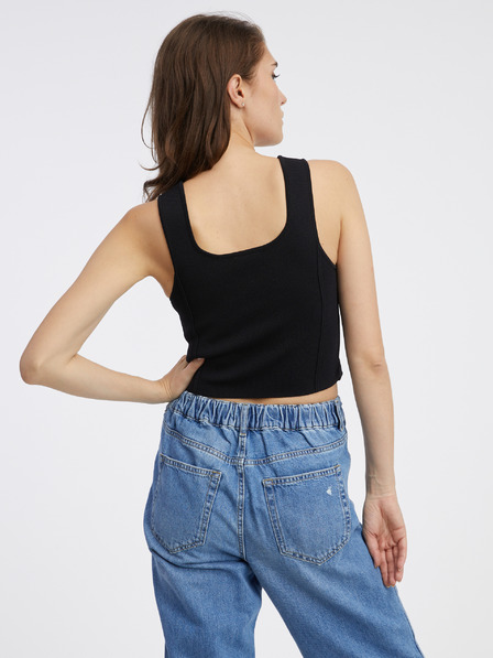 Noisy May Černý dámský úpletový crop top s příměsí vlny Noisy May Haisley