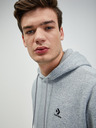 Converse Světle šedá unisex žíhaná mikina s kapucí Converse