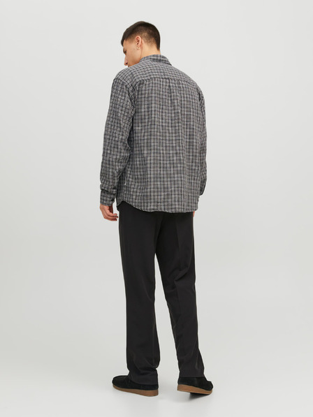 Jack & Jones Černá pánská kostkovaná košile Jack & Jones Gracia
