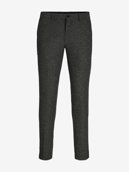Jack & Jones Tmavě šedé pánské kalhoty s příměsí vlny Jack & Jones Franco