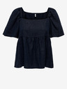 Jacqueline de Yong Tmavě modrý dámský lněný top JDY Say