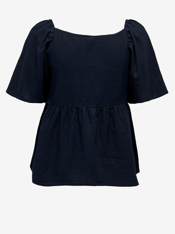 Jacqueline de Yong Tmavě modrý dámský lněný top JDY Say