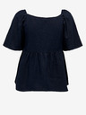 Jacqueline de Yong Tmavě modrý dámský lněný top JDY Say