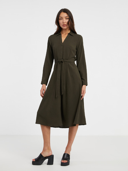 ONLY Khaki dámské košilové midišaty ONLY Martina