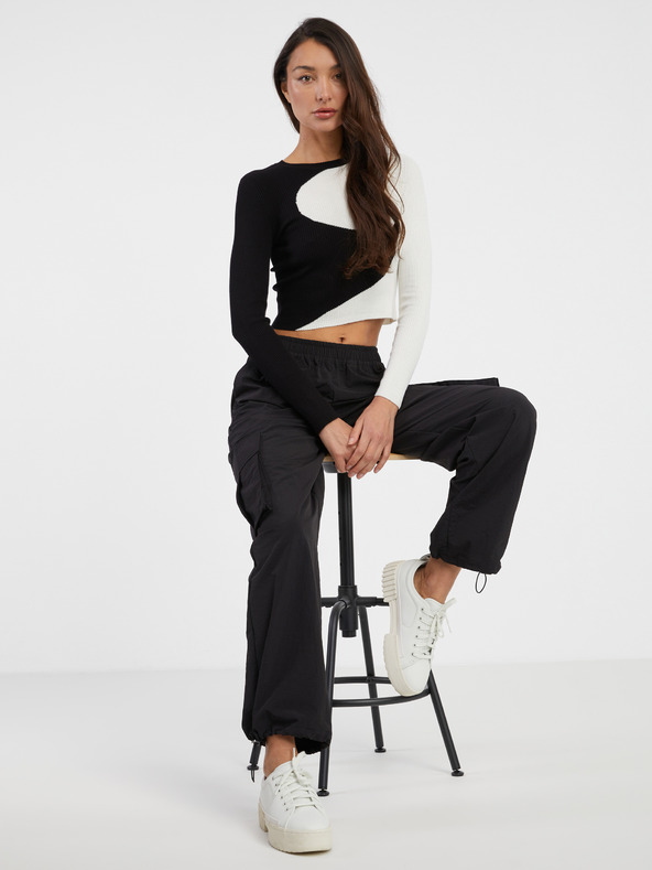 ONLY Bílo-černý dámský vzorovaný svetr ONLY Polly