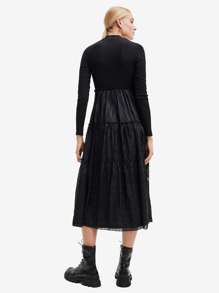 Desigual Černé dámské midišaty Desigual Misha