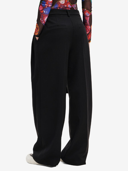 Desigual Černé dámské široké kalhoty Desigual Otto