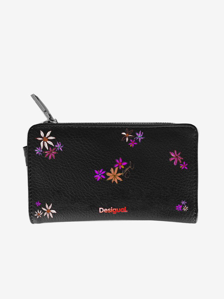 Desigual Černá dámská vzorovaná peněženka Desigual Flor Yvette Emma 2.0 Maxi