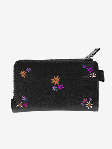 Desigual Černá dámská vzorovaná peněženka Desigual Flor Yvette Emma 2.0 Maxi