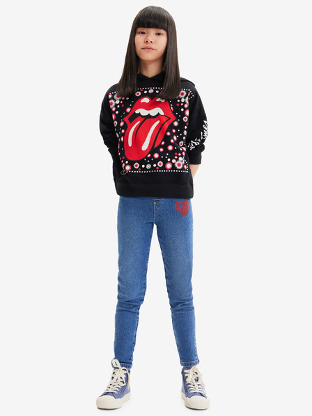 Desigual Červeno-černá holčičí mikina s kapucí Desigual Beatrice Rolling