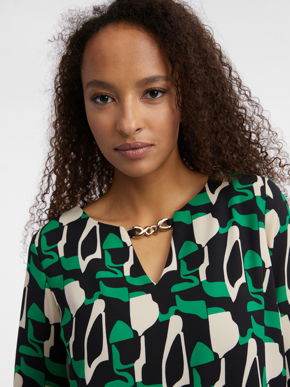 Orsay Zelená dámská vzorovaná halenka ORSAY