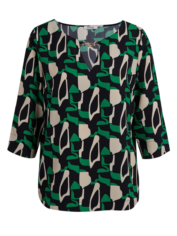 Orsay Zelená dámská vzorovaná halenka ORSAY