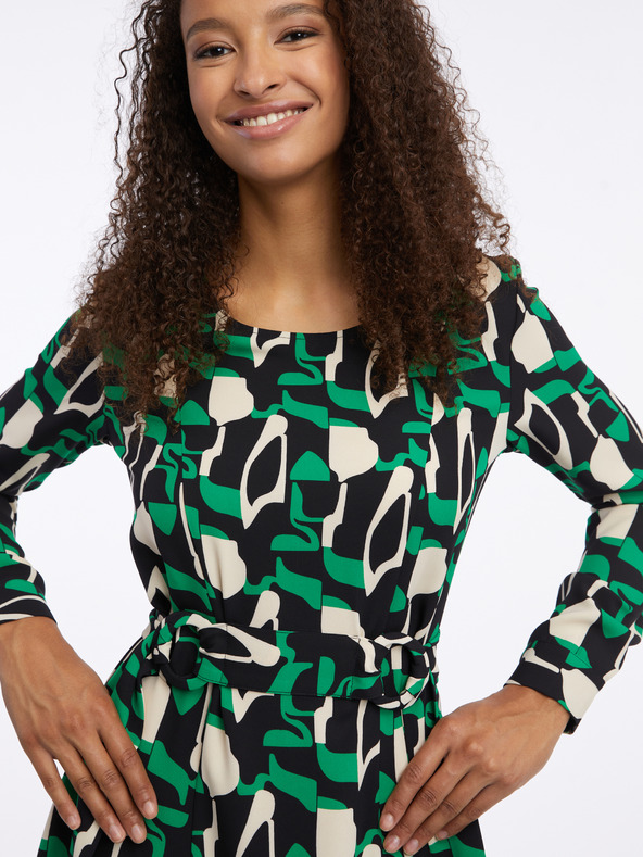 Orsay Zelené dámské vzorované šaty ORSAY