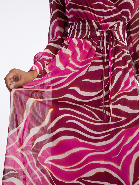 Orsay Vínovo-růžové dámské vzorované maxišaty ORSAY