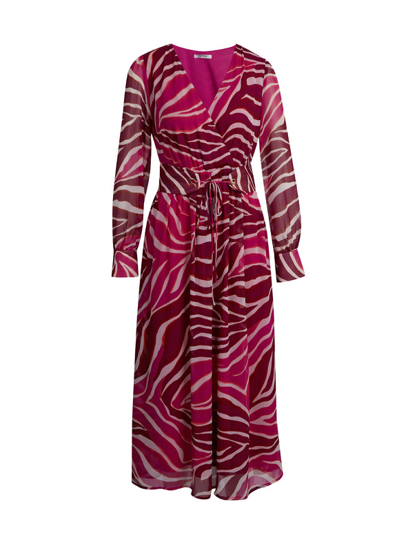 Orsay Vínovo-růžové dámské vzorované maxišaty ORSAY