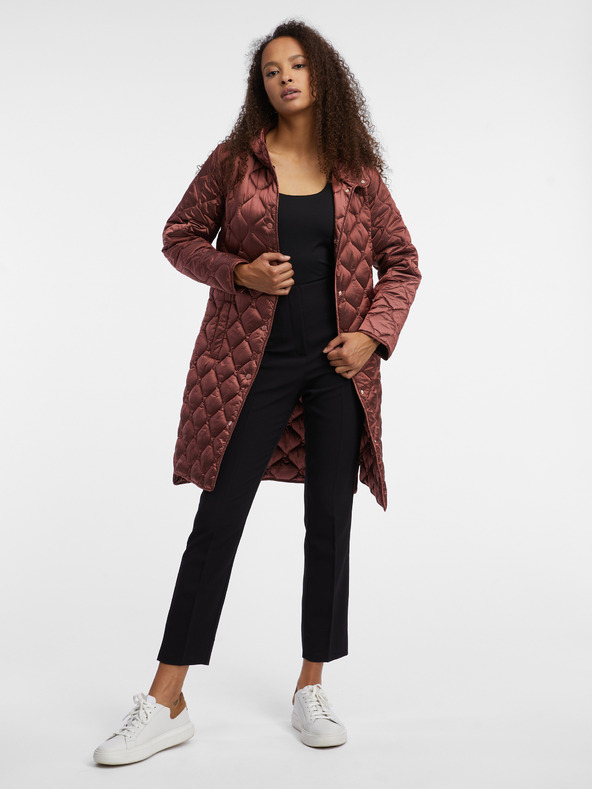 Orsay Hnědý dámský lehký prošívaný kabát ORSAY