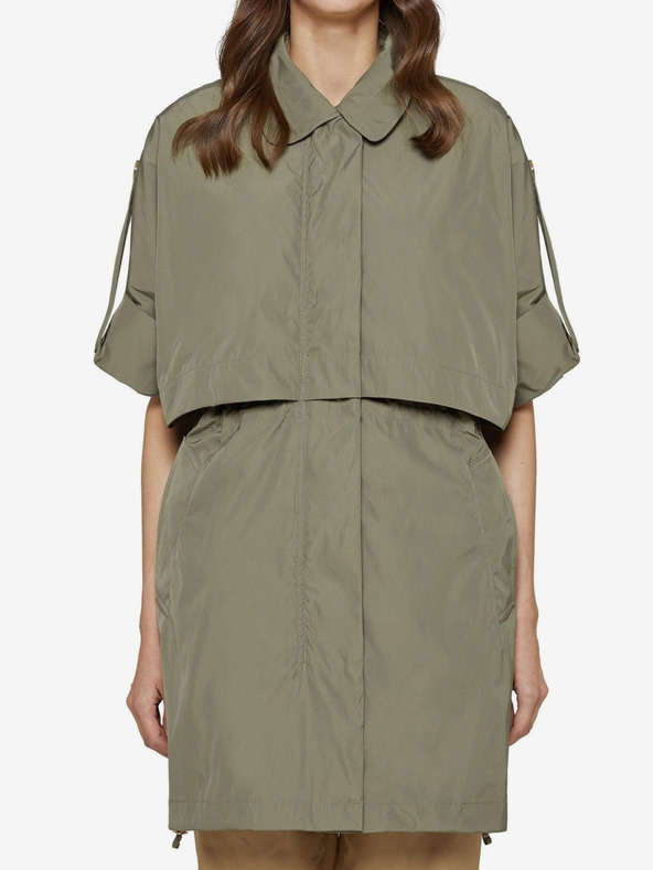 Geox Khaki dámská oversize parka s ohrnutelnými rukávy Geox Pisa