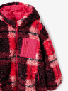 Desigual Růžová holčičí zimní kostkovaná bunda Desigual Blake