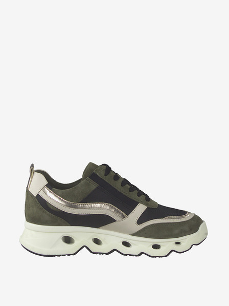 Tamaris Černé-khaki tenisky se semišovými detaily Tamaris