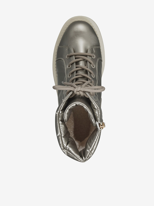 Tamaris Šedé dámské metalické nízké kozačky Tamaris