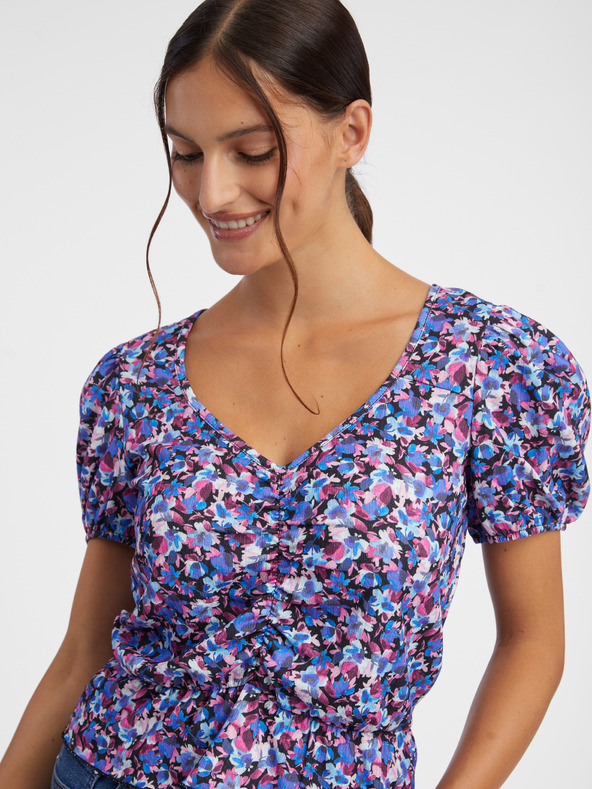 Orsay Fialový dámský květovaný top ORSAY