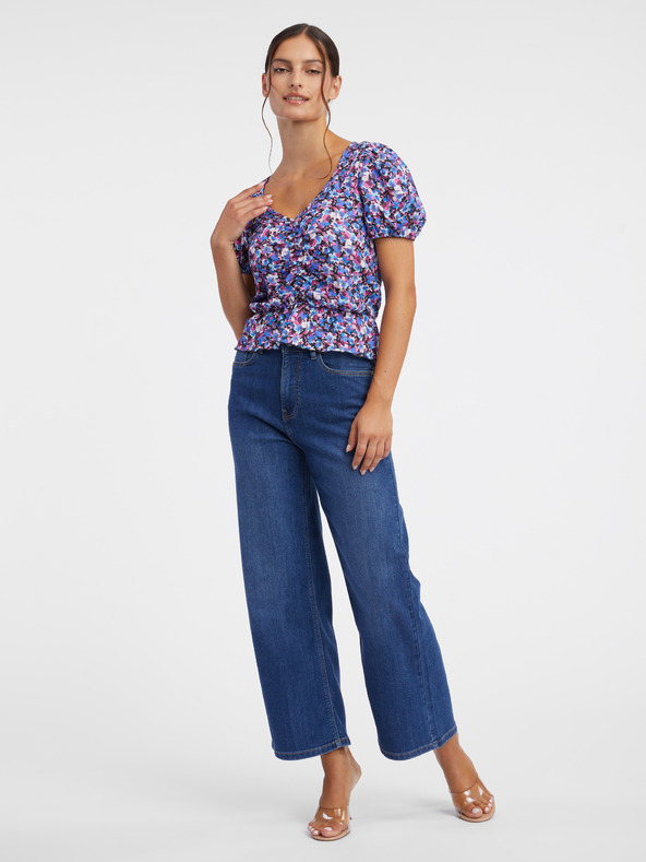 Orsay Fialový dámský květovaný top ORSAY