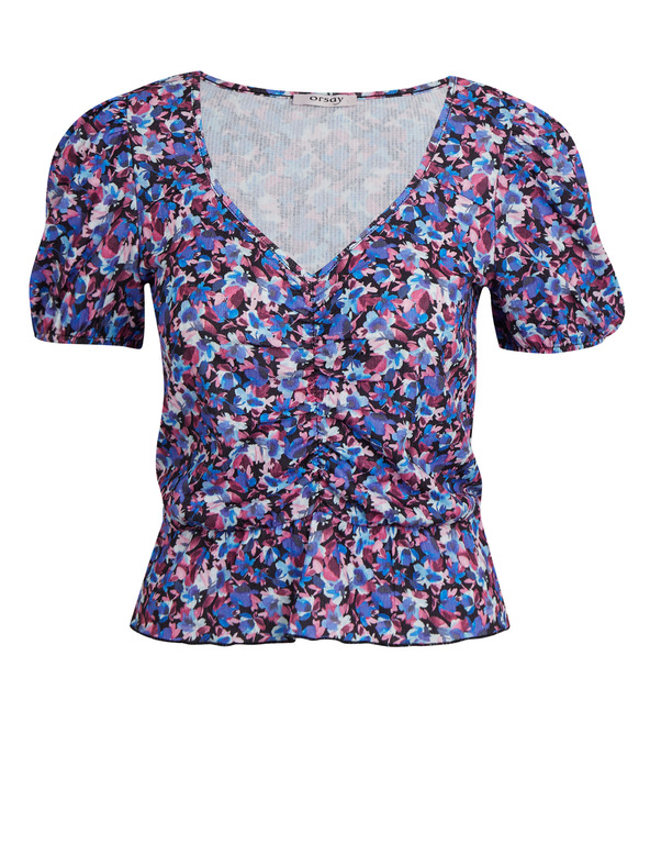 Orsay Fialový dámský květovaný top ORSAY