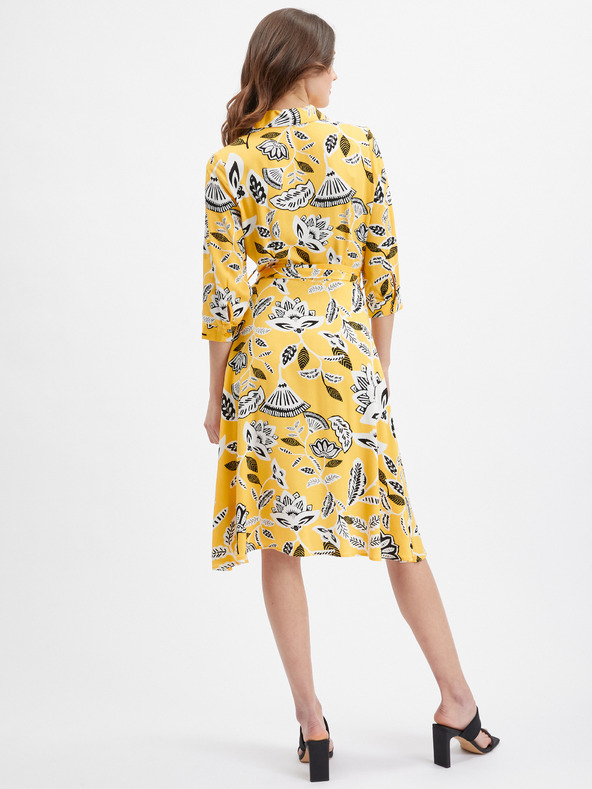 Orsay Žluté dámské květované šaty ORSAY