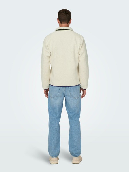 ONLY & SONS Krémová pánská bunda z umělého kožíšku ONLY & SONS Dallas