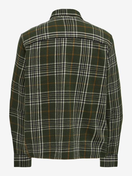 ONLY & SONS Béžovo-zelená pánská kostkovaná flanelová košile ONLY & SONS Scott