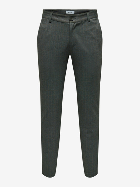 ONLY & SONS Šedé pánské kostkované chino kalhoty ONLY & SONS Mark