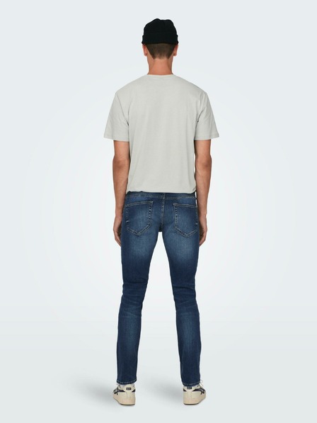 ONLY & SONS Tmavě modré pánské slim fit džíny ONLY & SONS Loom