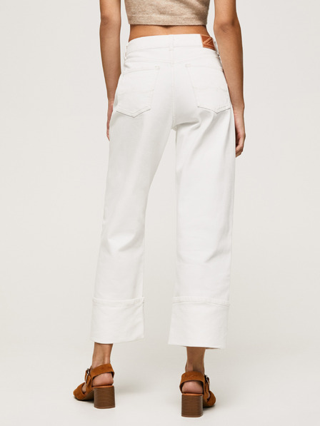 Pepe Jeans Bílé dámské straight fit džíny Pepe Jeans