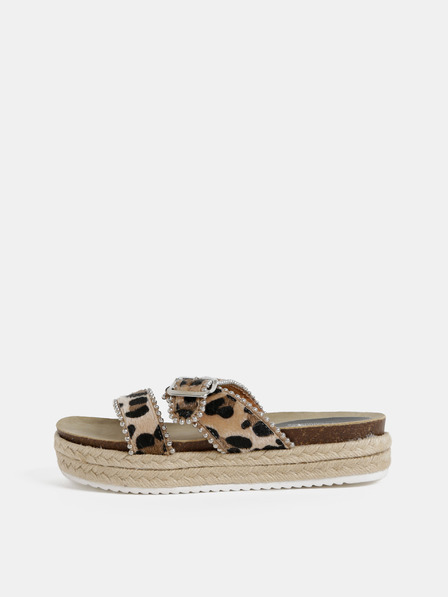 Hailys Béžové dámské pantofle s leopardím vzorem Haily´s Leo