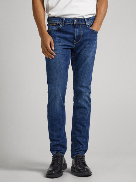 Pepe Jeans Modré pánské skinny fit džíny Pepe Jeans Finsbury