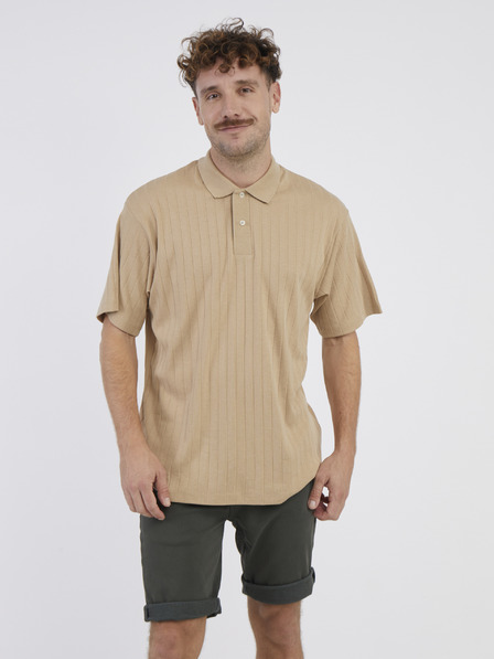 Jack & Jones Béžové pánské polo tričko Jack & Jones Connor
