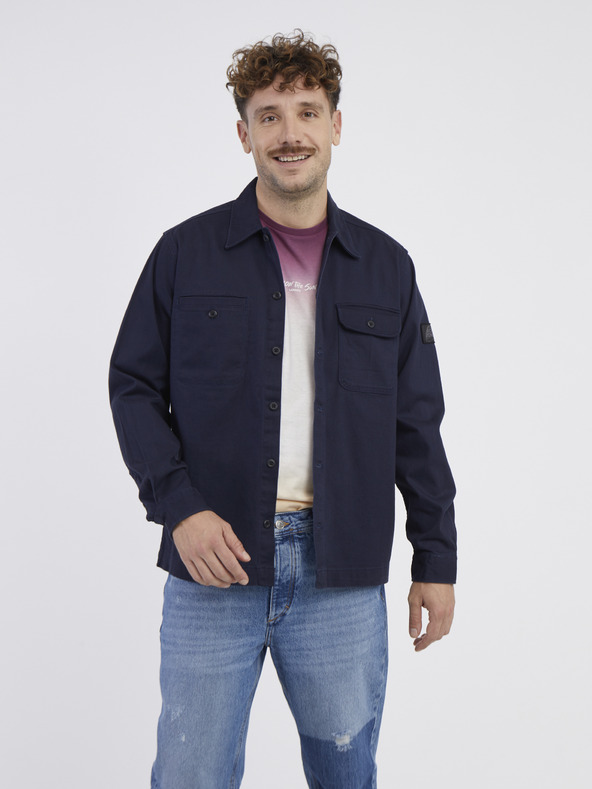 Jack & Jones Tmavě modrá pánská svrchní košile Jack & Jones Ben