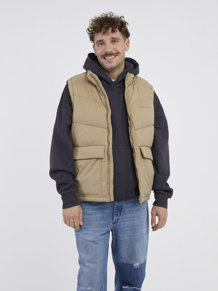 Jack & Jones Béžová pánská prošívaná vesta Jack & Jones Vester