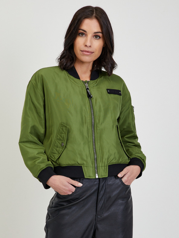 Pepe Jeans Zelený dámský bomber Pepe Jeans Anette