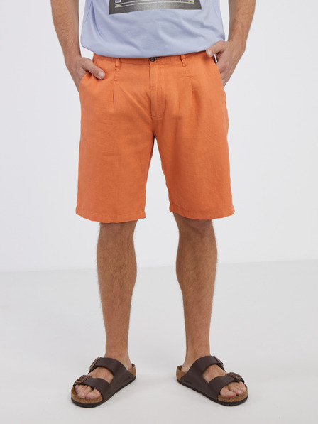 Pepe Jeans Oranžové pánské kraťasy s příměsí lnu Pepe Jeans