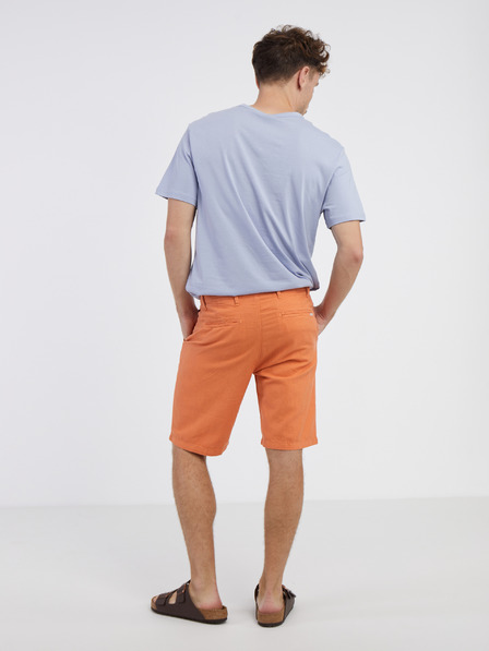 Pepe Jeans Oranžové pánské kraťasy s příměsí lnu Pepe Jeans