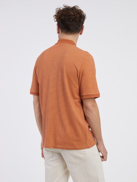 Jack & Jones Cihlové pánské žíhané tričko Jack & Jones Caleb