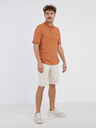 Jack & Jones Cihlové pánské žíhané tričko Jack & Jones Caleb
