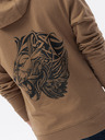 Ombre Clothing Hnědá pánská mikina s potiskem na zádech Ombre Clothing