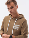 Ombre Clothing Hnědá pánská mikina s potiskem na zádech Ombre Clothing