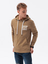 Ombre Clothing Hnědá pánská mikina s potiskem na zádech Ombre Clothing
