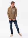 Ombre Clothing Hnědá pánská mikina s potiskem na zádech Ombre Clothing